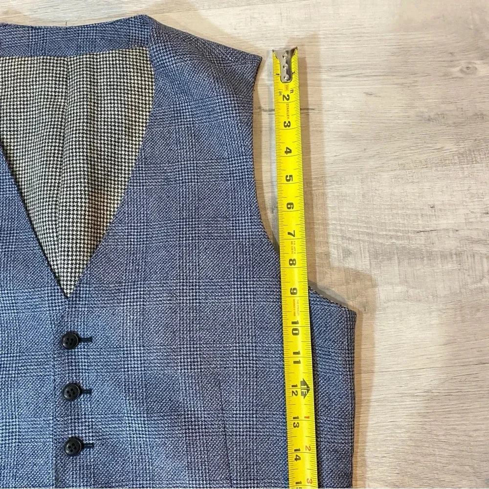 Tailored Blue Grey Formal Tweed Vest or Waistcoat